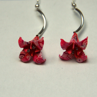 Náušnice "Růžové paisley" (lilie)