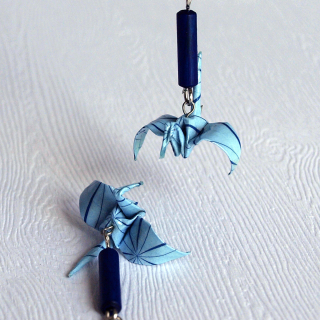 Náušnice "Geometrie v modré" (jeřáb)