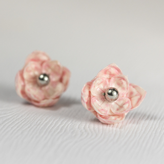 Náušnice "Květinky rozpačité jarní" (plnokvětý lotos)