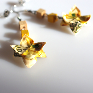 Náušnice "Zázvor s citrónem" (dvojitý lotos)