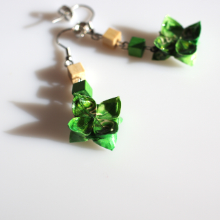 Náušnice "Mátová" (dvojitý lotos)