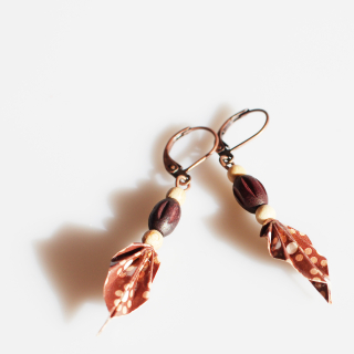 "Dech země" - náušnice listy