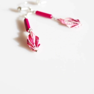 "Růžové paisley" - náušnice listy