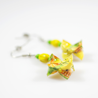 Náušnice "Mátový s medem" (dvojitý lotos)