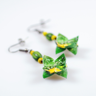 Náušnice "Máta s citrónem" (dvojitý lotos)