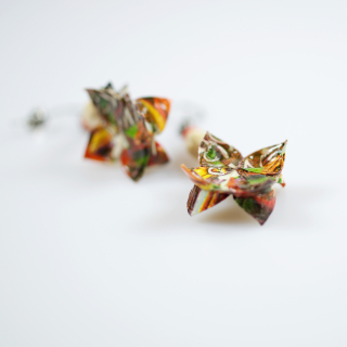 Náušnice "V barvách podzimu" (dvojitý lotos)