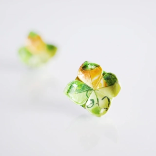 Náušnice "Zelený čaj s citronem" (lotos)