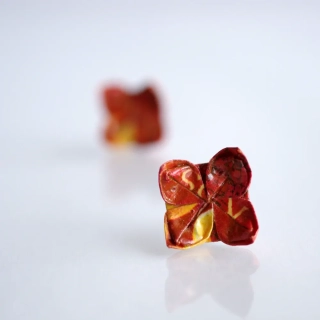 Náušnice "Vanilka v červeném" (lotos)