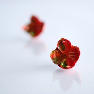 Náušnice "Red Berries" (lotos)