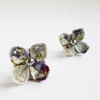 Náušnice "Fialky kam se podíváš" (lotos)