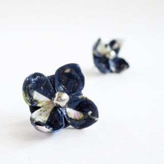 Náušnice "Sakura za stmívání" (lotos)