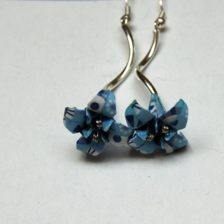 Náušnice "Modré ornamenty" (lilie)