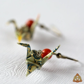 Náušnice "Bláznivá nálada" (jeřáb)