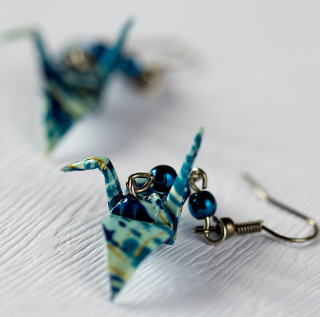 Náušnice "Dívka v modrém" (jeřáb s modrým hematitem)