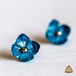 Náušnice "Královská modř" (lotos)