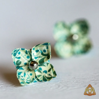 Náušnice "Květy v kapkách deště" (lotos)