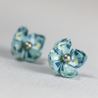 Náušnice "Modré ornamenty" (lotos)