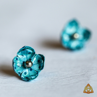 Náušnice "Modré puntíky" (lotos)