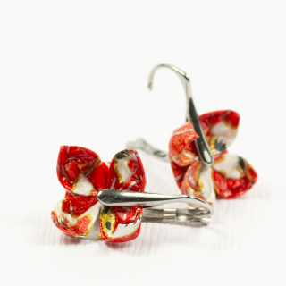 Náušnice "Letící jeřábi" (lotosy)