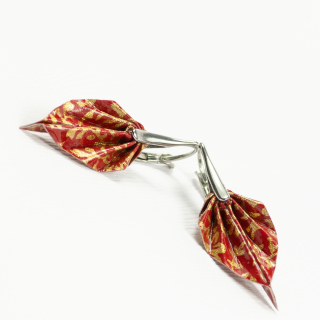 Náušnice "Rudé květy" (listy)