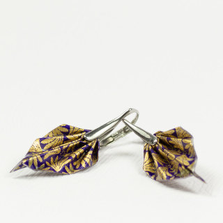 Náušnice "S vášní pro fialovou" (listy)