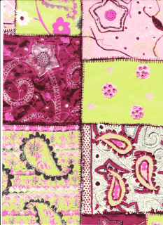 412 Růžovo-zelené květiny