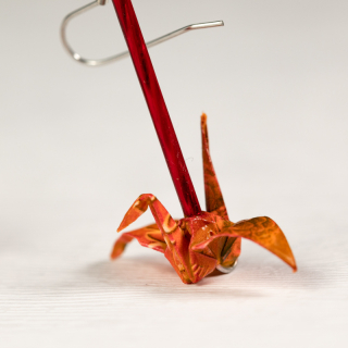 Náušnice "Malinová dlouhá" (jeřáb)