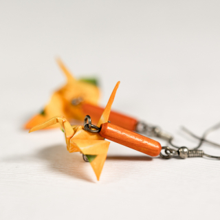 Náušnice "S vůní pomeranče" (jeřáb)