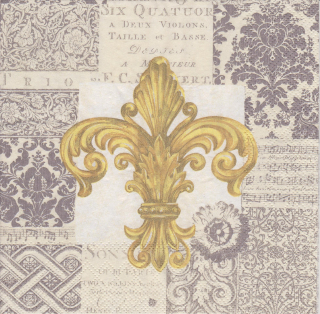 Ubrousek Ornament lilie zlatá