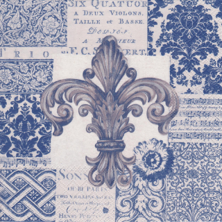 Ubrousek Ornament lilie modrá