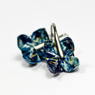 Náušnice "Dívka v modrém" (lotosy)