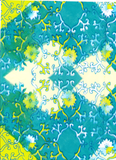 425 Modro-zelený s květy