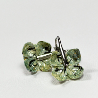 Náušnice "Kaligrafie v modré" (lotosy)