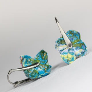 Náušnice "Tyrkysově něžná" (lotosy)