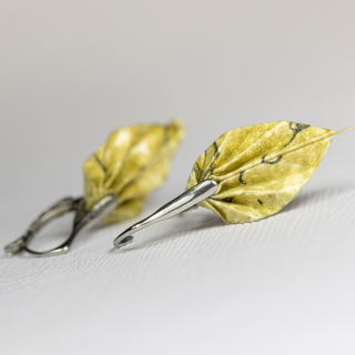 Náušnice "Kaligrafie v zlaté" (listy)