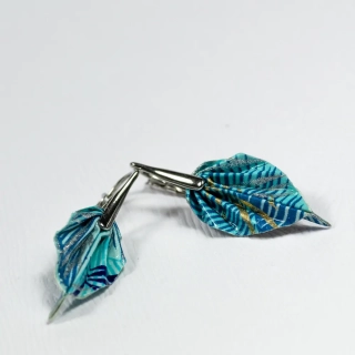 Náušnice "Modrá tráva" (listy)