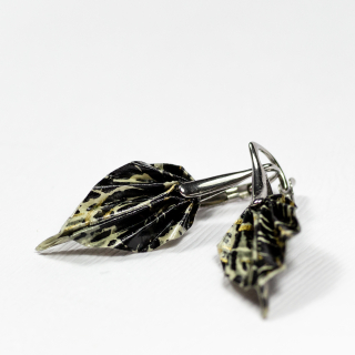 Náušnice "Studie v černobílé" (listy)