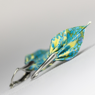 Náušnice "Tyrkysově něžná" (listy)