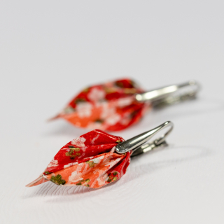 Náušnice "Jahody v květu" (listy)