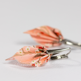 Náušnice "Růžová zahrada" (listy)