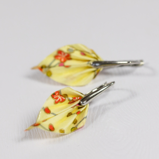 Náušnice "Růžové květy" (listy)