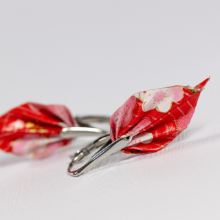 Náušnice "Sakura v západu slunce" (listy)