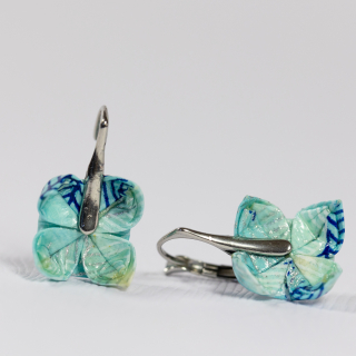 Náušnice "Modrá pírka" (lotosy)