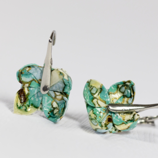 Náušnice "Modravé dálky" (lotosy)