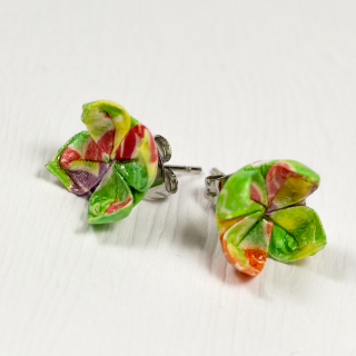 Náušnice "Barevné listí" - lotosy malé