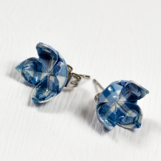 Náušnice "Modrý svět" - lotosy malé