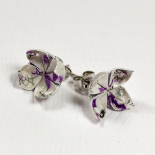 Náušnice "Vánoční fialky" - lotosy malé