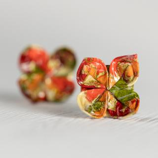 Náušnice "V podzimním lese" - lotosy malé