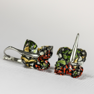 Náušnice "Noční mozaika" (lotosy)