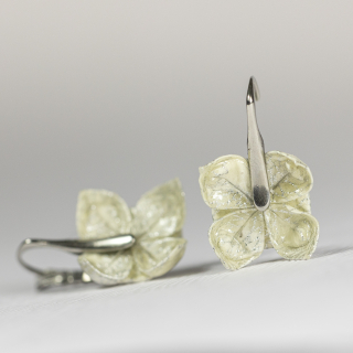 Náušnice "Stříbrné chryzantémyí" (lotosy)